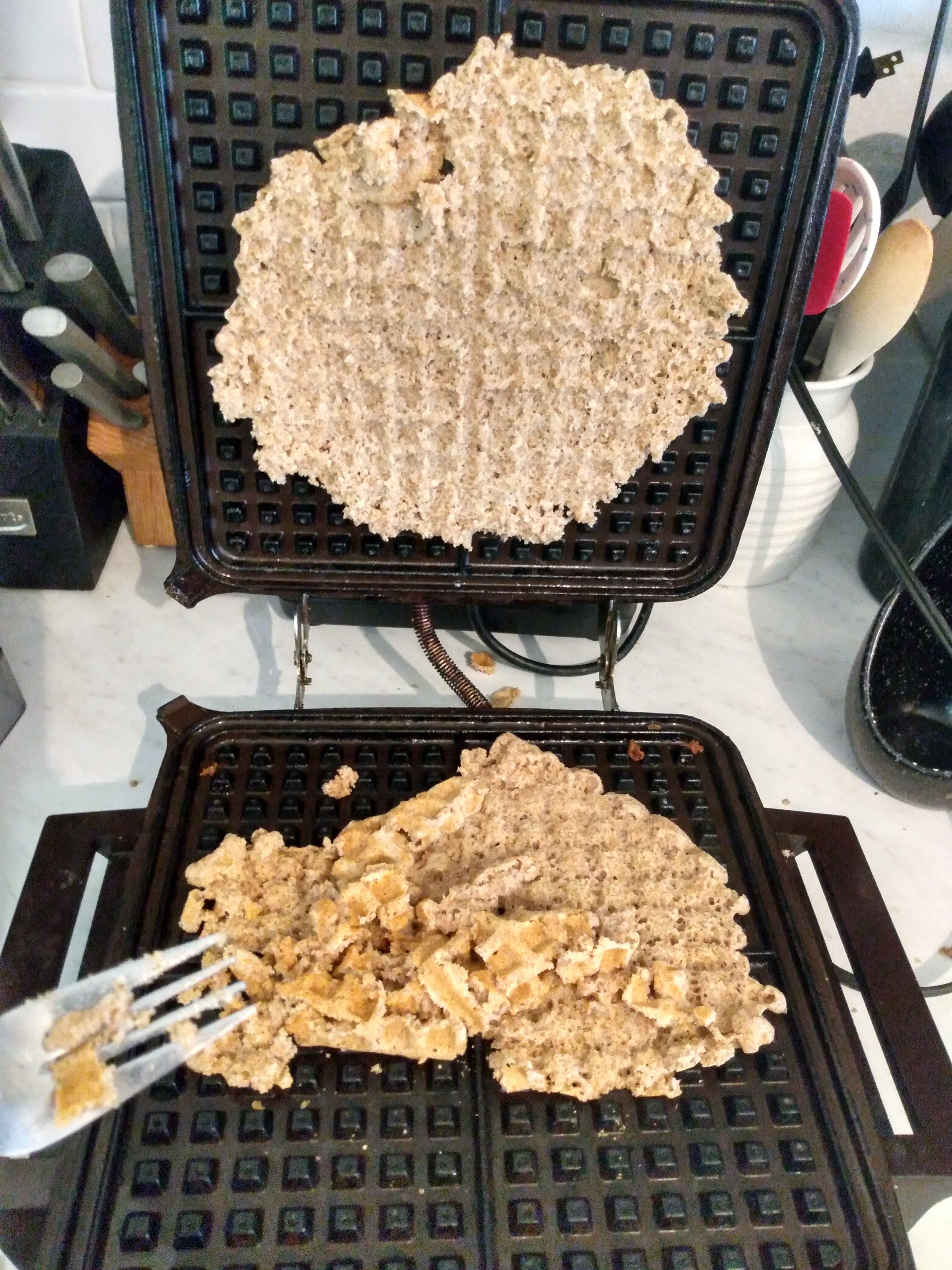 Waffle stuck to griddle